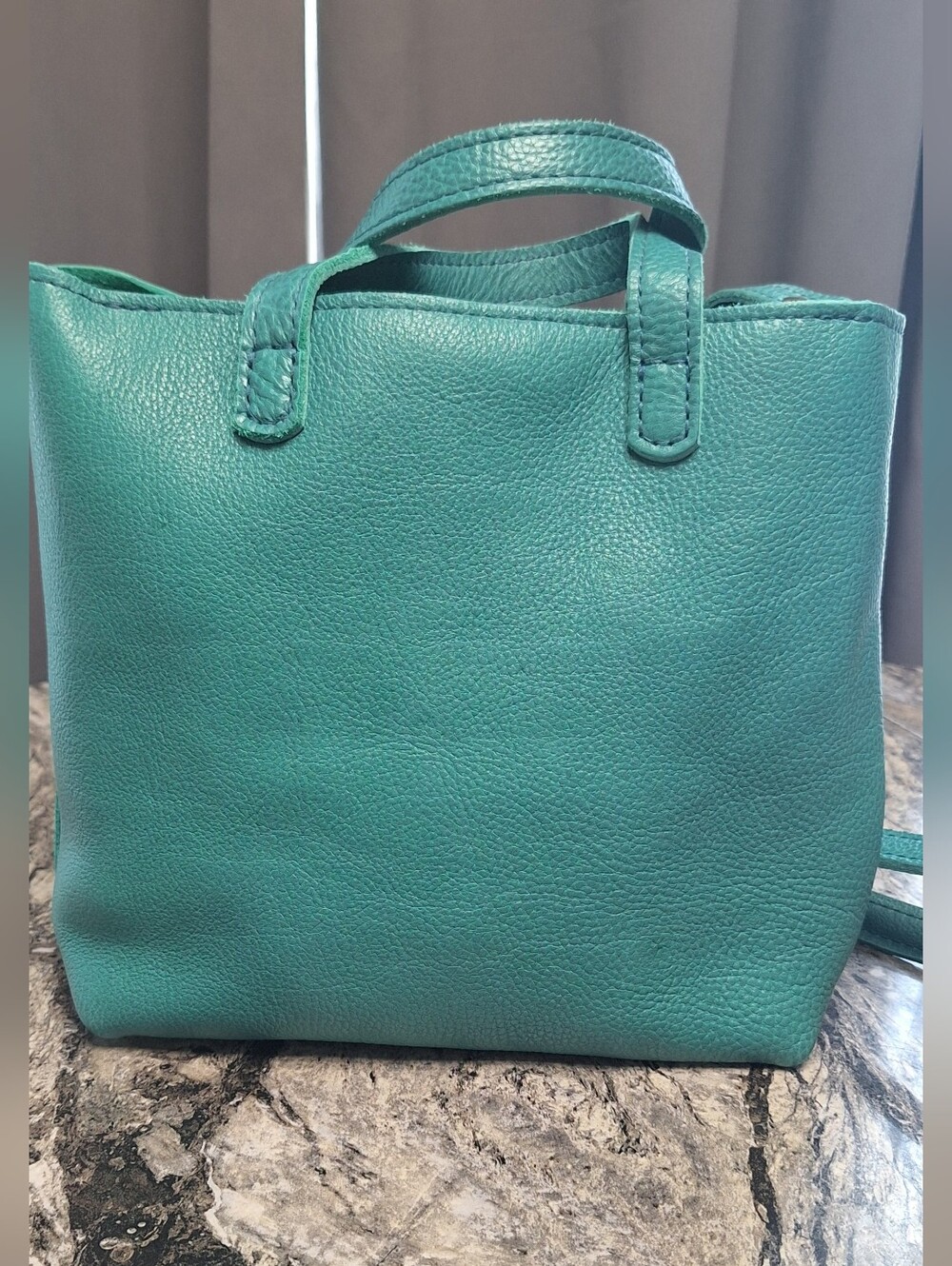 Portland Leather Goods Mini Crossbody Tote, Seafoam, NWOT - Picture 2 of 8